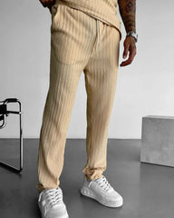 LOOSE FIT STRUCTURED TROUSERS - BEIGE