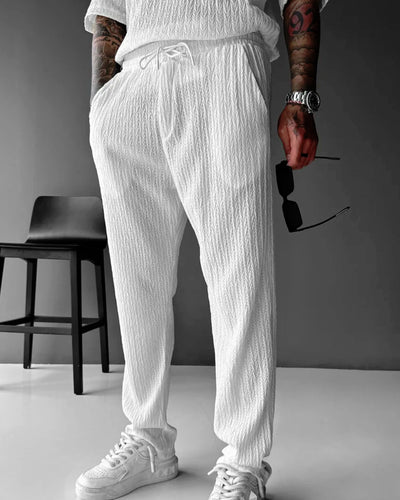 LOOSE FIT STRUCTURED TROUSERS - WHITE
