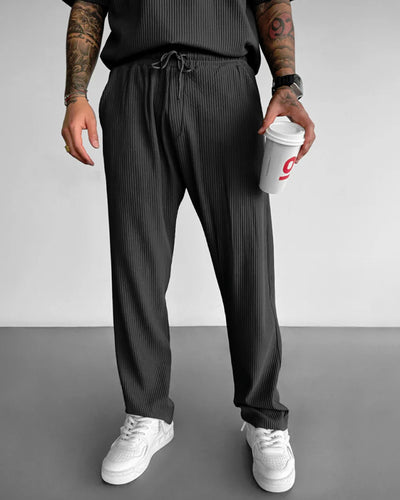 LOOSE FIT RIBBED TROUSER - ANTHRACITE GRAY