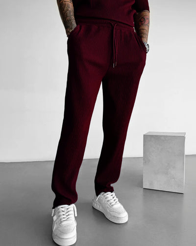 LOOSE FIT RIBBED TROUSER - MAROON