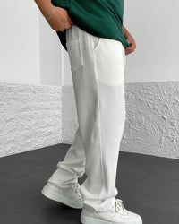 LOOSE FIT RIBBED TROUSER - WHITE