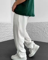 LOOSE FIT RIBBED TROUSER - WHITE