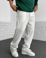 LOOSE FIT RIBBED TROUSER - WHITE